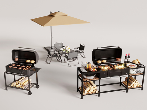 Outdoor BBQ Oven Outdoor Table and Chair