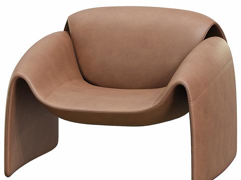 Poliform Leather Chair Crab Lounge Chair