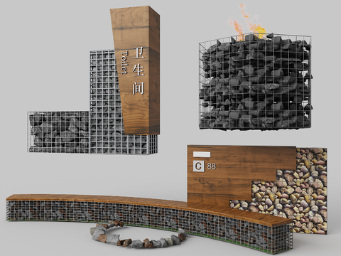 Gabion Landscape Wall Stone Enclosure Stone Wall