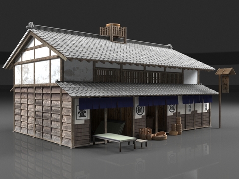 Japanese Grocery Shop Old House Wooden House