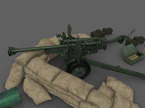 artillery position sandbag howitzer