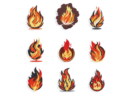 Fire Pattern Graphic Fire Wall Decoration Flame Fireworks