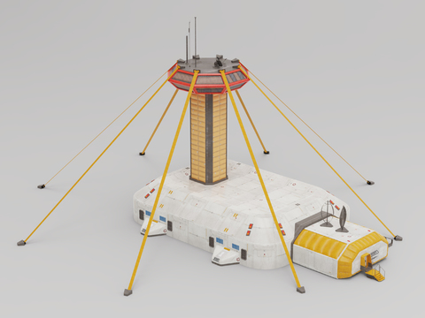 Lunar Base Building Industrial Equipment