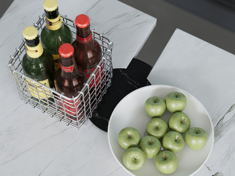 Modern Drinks Fruit Ornaments Fruit Plate Iron Basket Drinks Plum