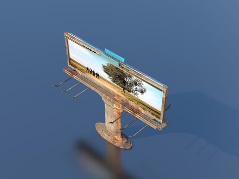 Industrial wind billboard old advertising rack