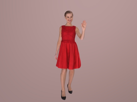 elegant lady red dress