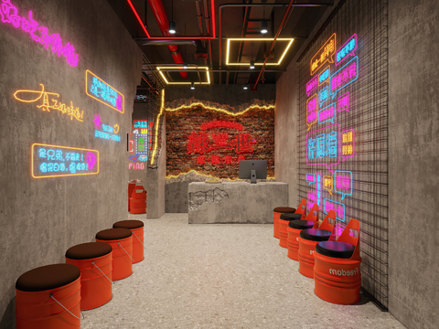 Modern Industrial Style Hot Pot Restaurant