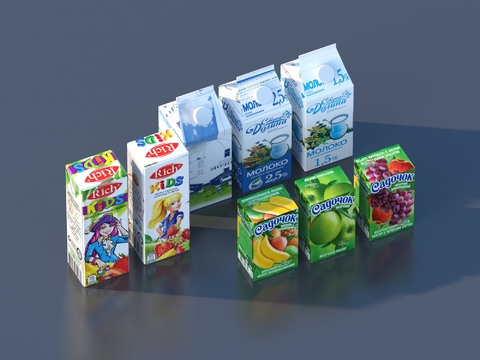 Boxed Milk Juice Drink Supermarket Merchandise