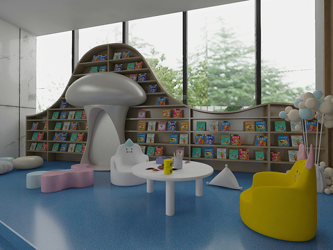 Children's Activity Space Reading Room Shaped Bookshelf