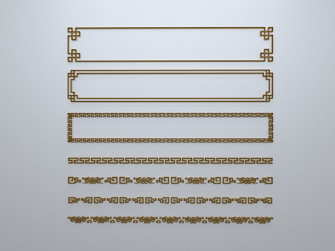 Line Silhouette Border Edge Carved Component