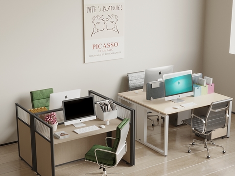 Modern Office Desk and Chair Staff Desk