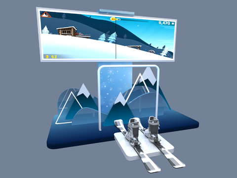 Interactive Exhibition of Science and Technology Games Ski Device