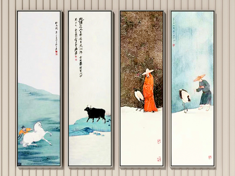 Hanging painting combination painting Chinese painting free