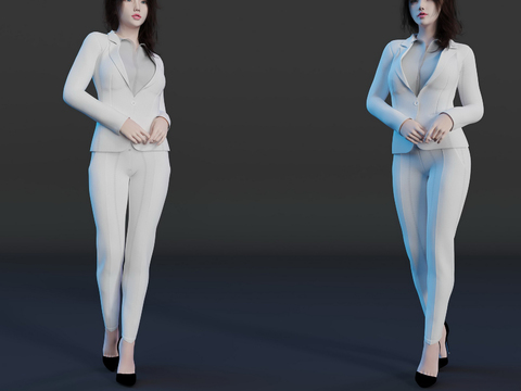 White collar beauty suit figure