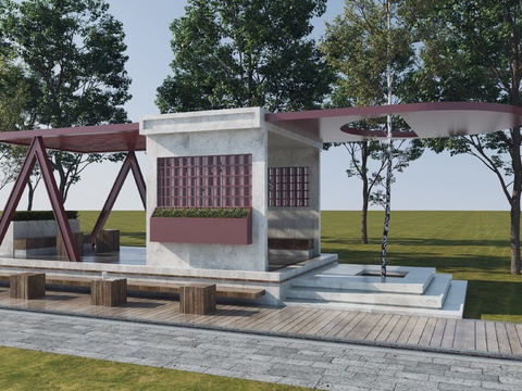 Landscape gallery outdoor pavilion