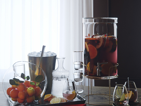 Fruit Plate Fruit Tea Ice Bucket Glass Afternoon Tea