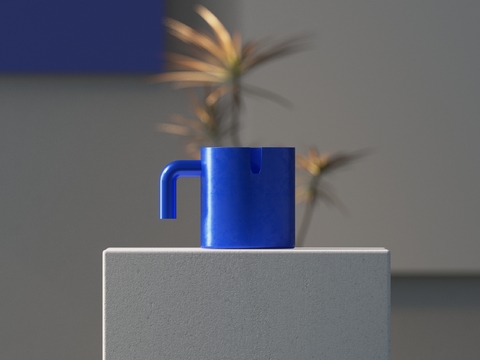 Klein blue cup ashtray