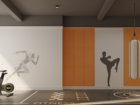 Public overhead floor sports fitness area