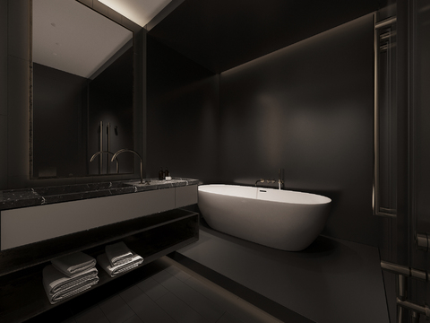 Dark Style Toilet Bathroom