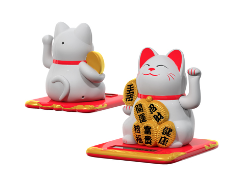 Japanese lucky cat sculpture