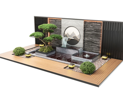 New Chinese Waterscape Wall Fountain Waterfall Water Dropping Sick