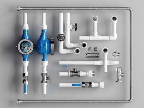 Sluice main switch angle valve three-way water meter