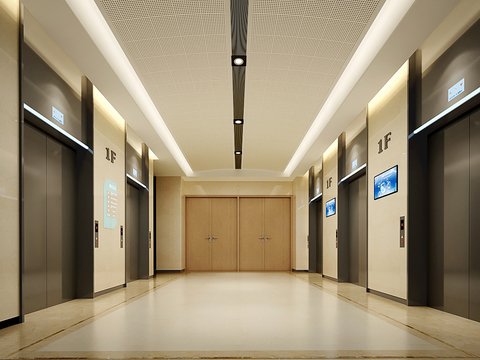 modern hospital elevator hall