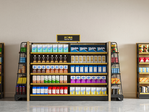 supermarket shelf snack shelf retail container