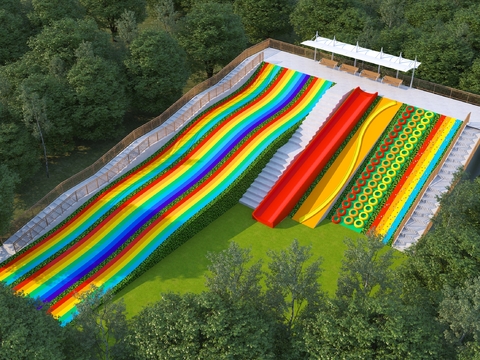 Modern large rainbow slide