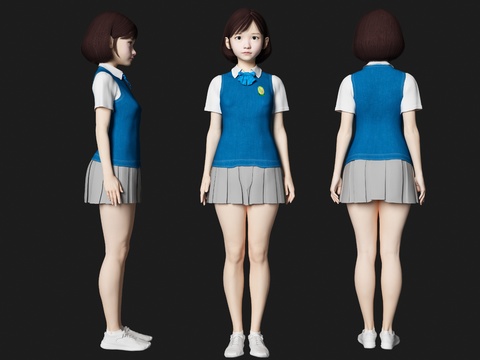 Student Character School Uniform Girl