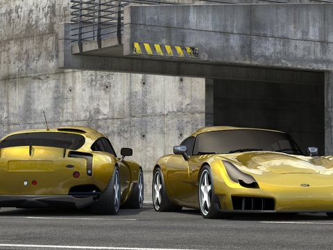 Yellow car sports car