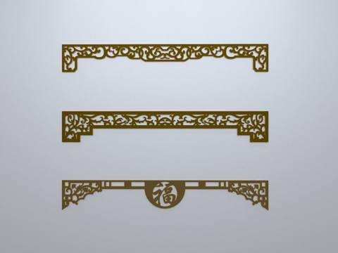 Chinese-style Line Corner Line Decoration Wireframe Border