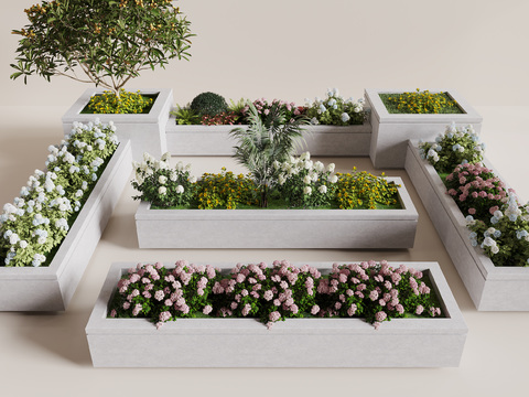 Outdoor Flower Box Flower Pond Flower Groove Plant Pile