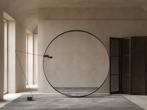 Bonaldo round mirror floor mirror full-length mirror