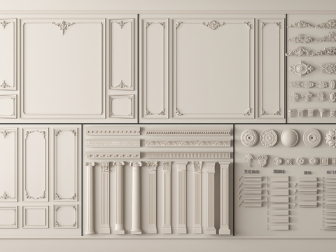 French plaster line skirting line cornice line