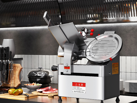 Commercial kitchen meat grinder slicer