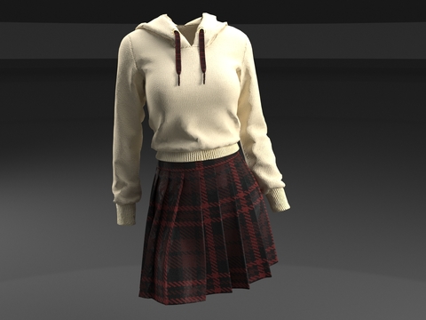 JK Skirt Hoodie Top