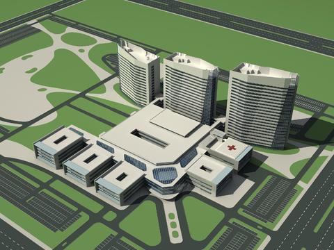 Aerial view of modern office building planning