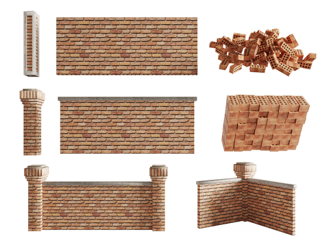 Red brick brick wall perforated brick