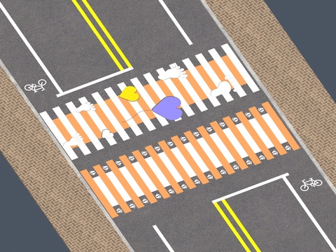 Modern creative zebra crosswalk