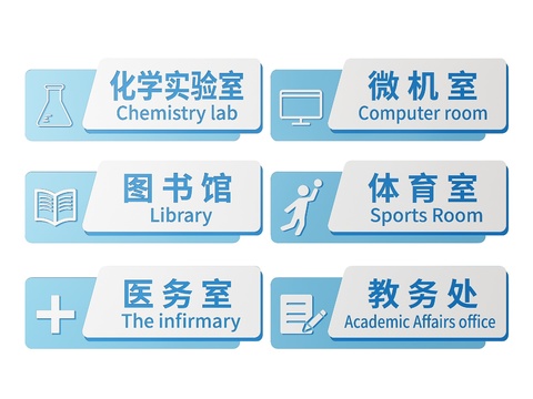 School sign, signboard, doorplate, department sign