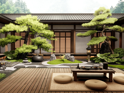 New Chinese Garden Landscape Atrium Landscaping