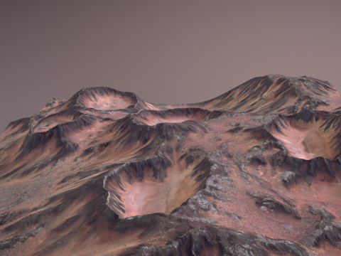 Modern volcanic terrain landscape