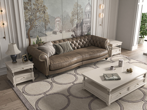 Baxter leather sofa loveseat