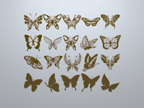 Butterfly Silhouette Wall Decorations