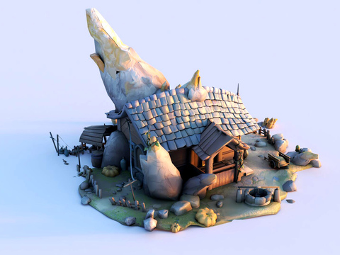 Cartoon Fantasy Cabin Fairy Chalet