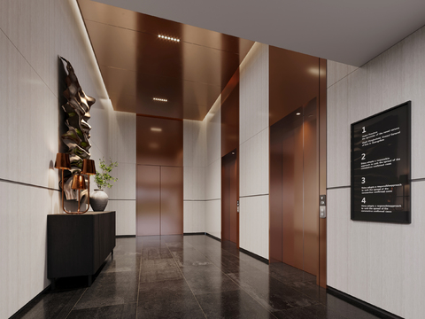 Modern elevator lobby