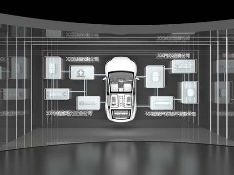 Exhibition area auto parts