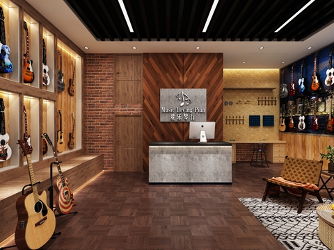 Industrial Style Retro Guitar Shop