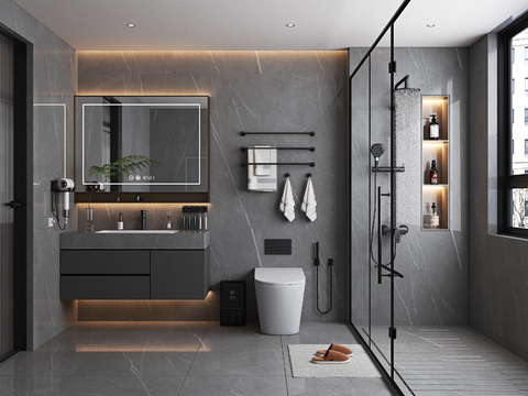 Advanced gray toilet bathroom